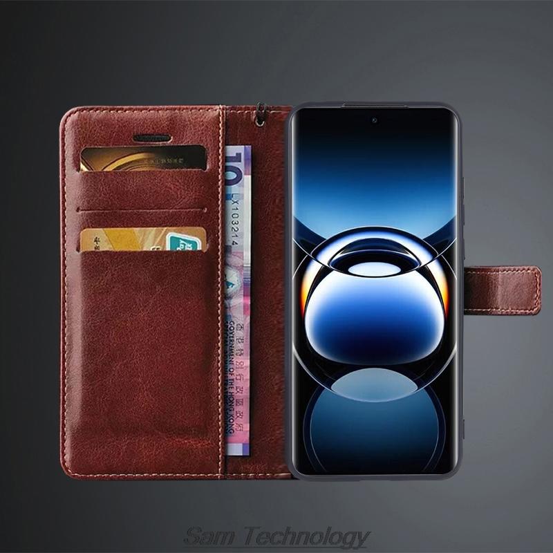 Pouzdro na karty s pouzdrem pro OPPO Find X7 z umělé kůže, retro peněženka, pouzdro na telefon OPPO Find X7 Business, pouzdro Coque