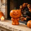 Seasonal Home Decorations Halloween Patchwork Ghost/Pumpkin Man Statue Ornament, Resin Creative Desktop Figurine, Unique Holiday Gifts Cute Sculpture