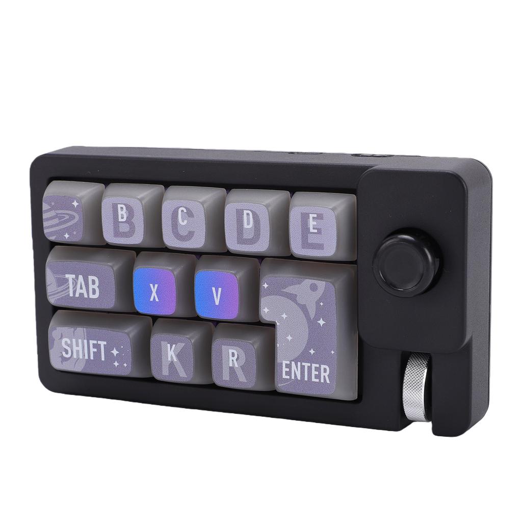 12 Key Keyboard RGB LED Backlight Type C Macro Programmable 2.4G Wireless One Handed Mechanical Gaming Keyboard with