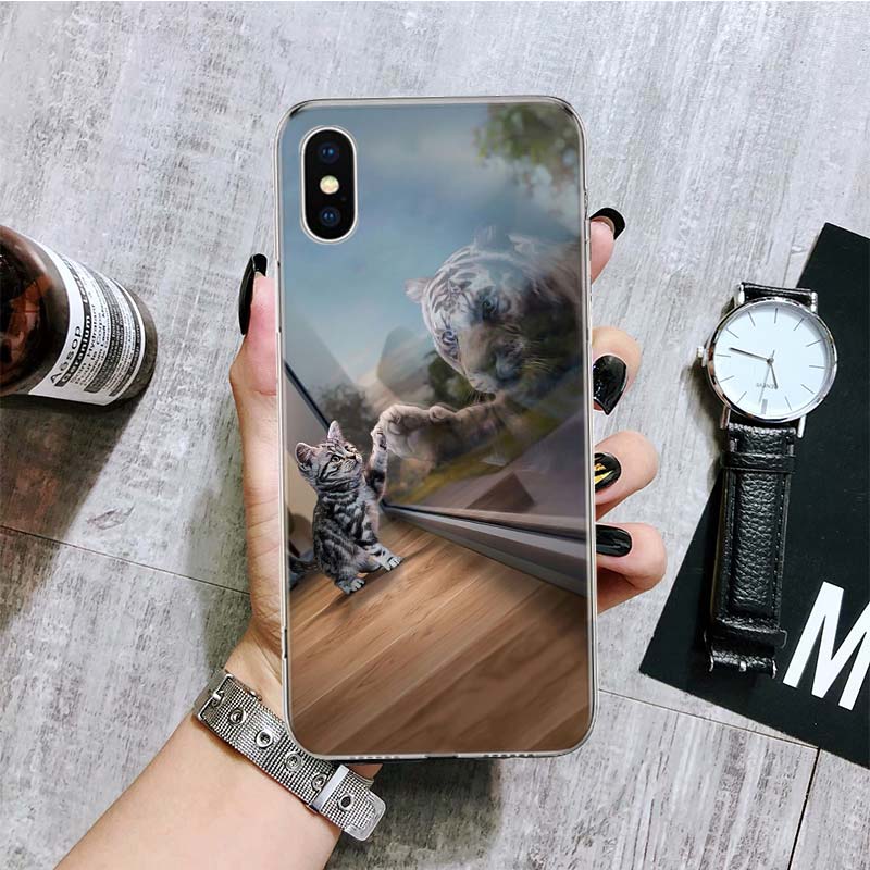 

Чехол для телефона с изображением животных, большой кошки, котенка, тигра, для iPhone 11 12 13 Pro XS XR X Max 7 8 6 6S Plus Mini + 5 SE с рисунком, индивидуальный чехол Coque Coque iPhone 5 5S