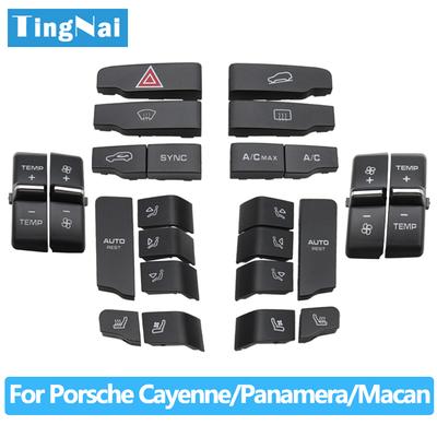 Front Console Air Conditioning Temperature Ventilation Volume AC Button Caps For Porsche Cayenne 7P5 Panamera 970 Macan