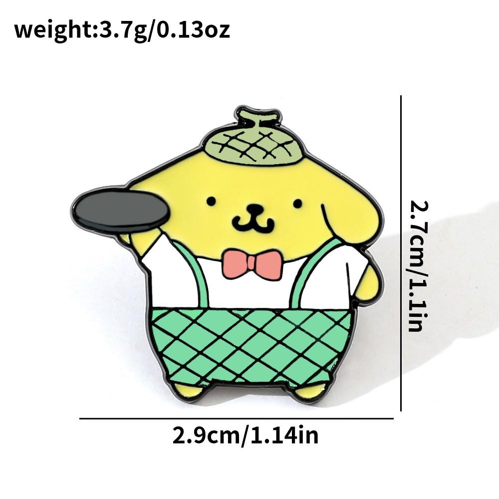 Cute Creative Personality Sanrio Metal Badge Pudding Dog Kulomie Alloy Oil Drop Brooch Accessories