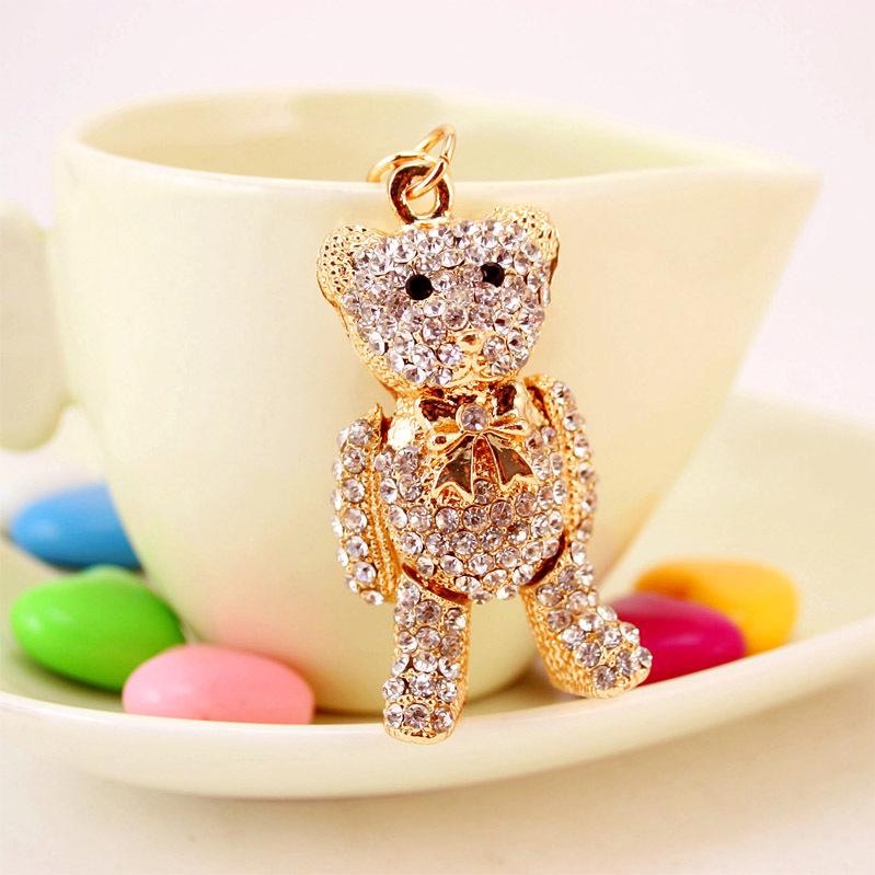 Coolxi Jewelry Little Bear Cartoon Keychain Women's Bag Accessory, Metal Pendant Keyring