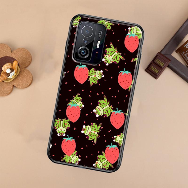 Cottagecore Fruit Strawberry Frog Case For Xiaomi POCO X7 Pro X3 X5 X6 F3 F5 F6 M6 Pro 11T 12T 13T 14T Pro 13 14 Ultra Cover