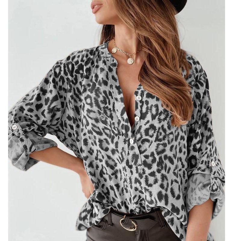 Camisa de Mujer de Solapa Europea y Americana de Manga Larga - Estilo Primavera/Otoño