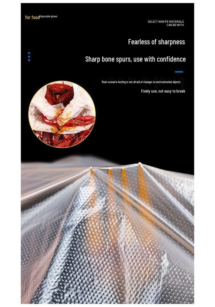 Small Disposable PE Gloves Pack - Durable, Transparent, and Thickened for Catering, Food Handling, and Household Use.