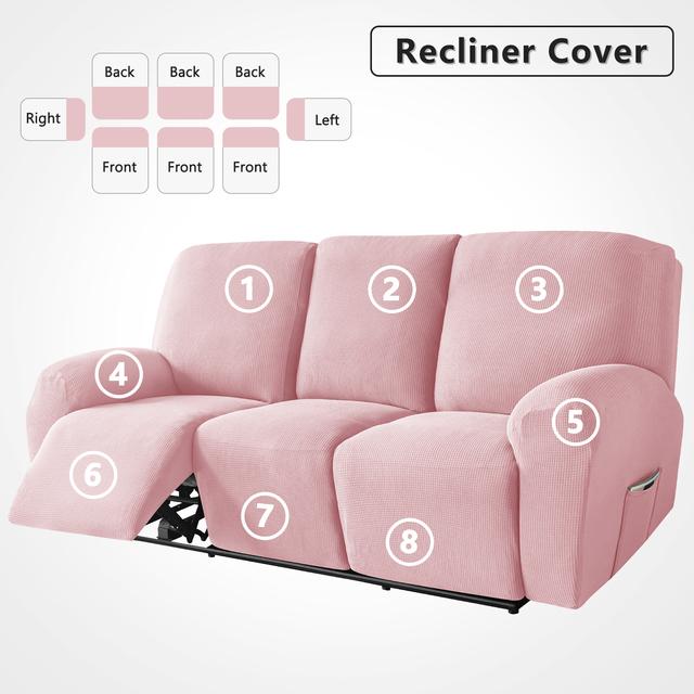 Water Repellent Recliner Sofa Cover Stretch Jacquard Slipcover Washable Relax Armchair Cover