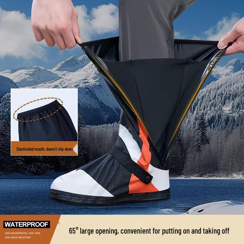 Wasserdichte PVC-Überschuhe (High-Top) für Outdoor-Wanderungen, Radfahren & Angeln - Rutschfest, Abriebfest