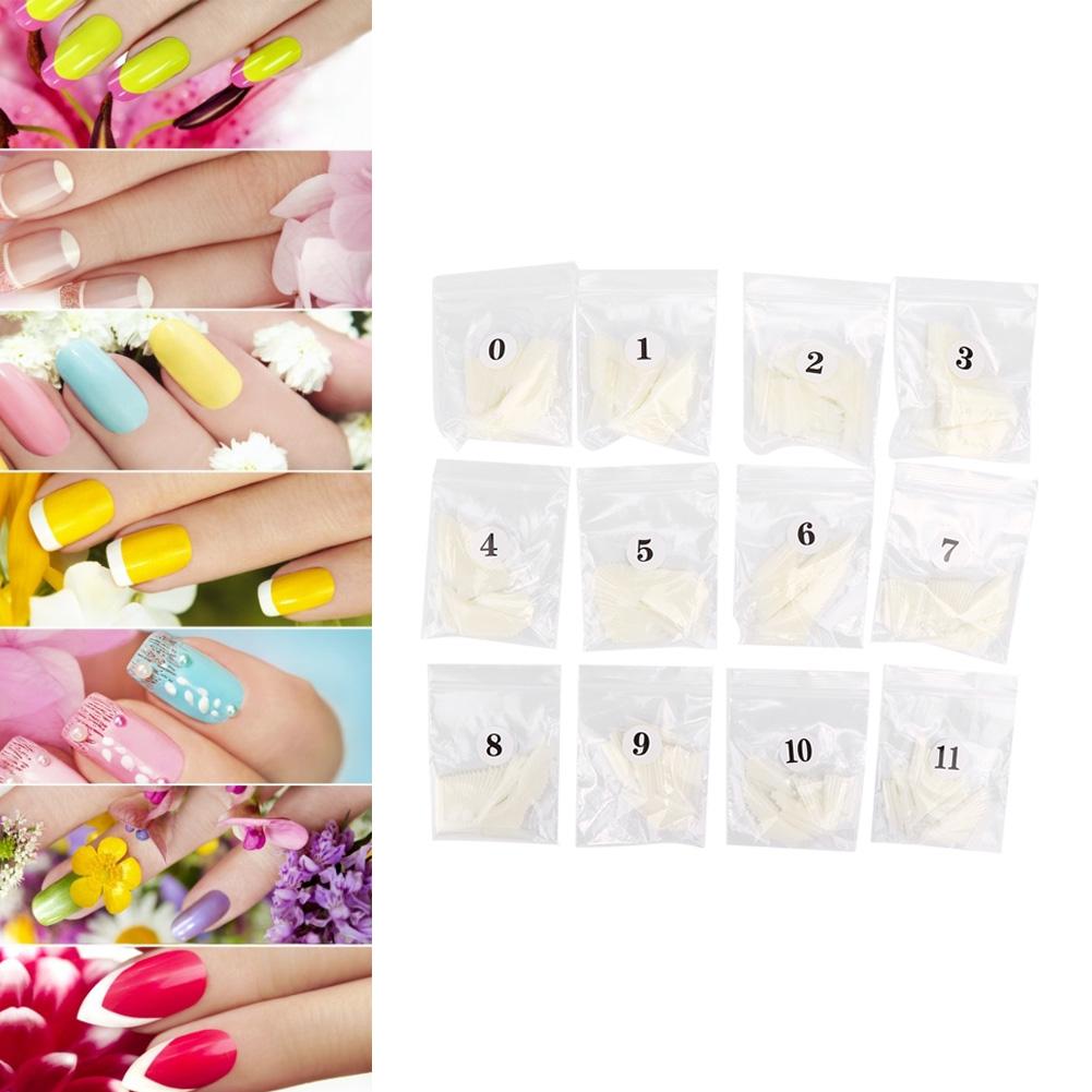 504pcs Professional Nail Art Tip Practice False Fake Nail Patch DIY Manicure ToolNatural