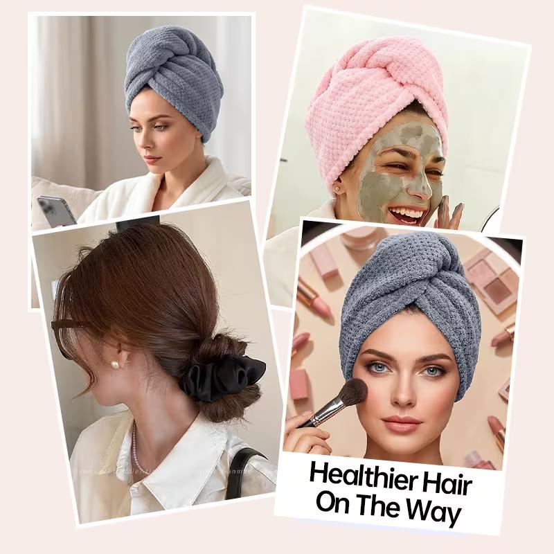 Microfiber Hair Towel Wrap Soft Quick Dry Hair Drying Cap Anti Frizz Hair Turban Bathroom Accessory