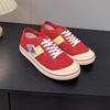 Autumn new low-top breathable men and women couples canvas shoes color matching board shoes versatile platform casual sports shoes