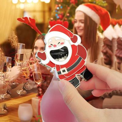 Cartoon Weihnachts-Flaschenöffner Weihnachtsmann Elch Rentier Kühlschrankmagnet Legierung Dekorativer Schneemann Dosenöffner Weihnachtstag