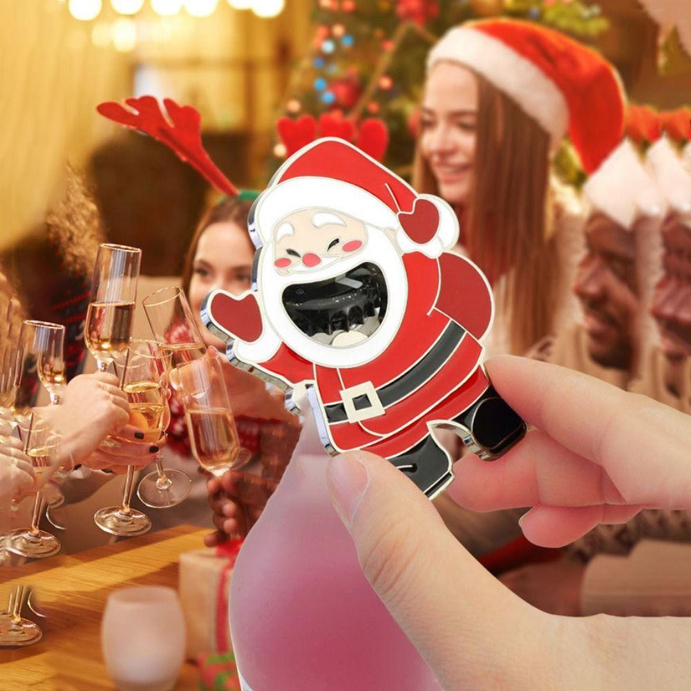 Cartoon Christmas Bottle Opener Santa Claus Snowman Can Opener Refrigerator Magnet Christmas Day