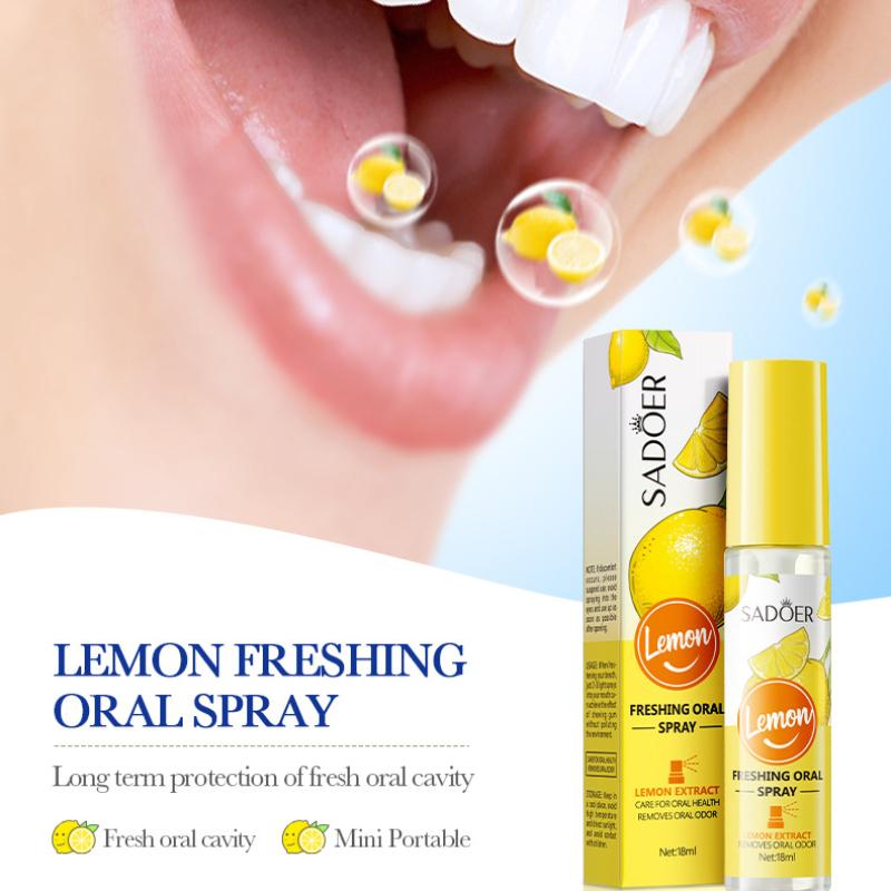 Oral Spray 18mlSADOER Mint Peach Lemon Fresh Breath Spray