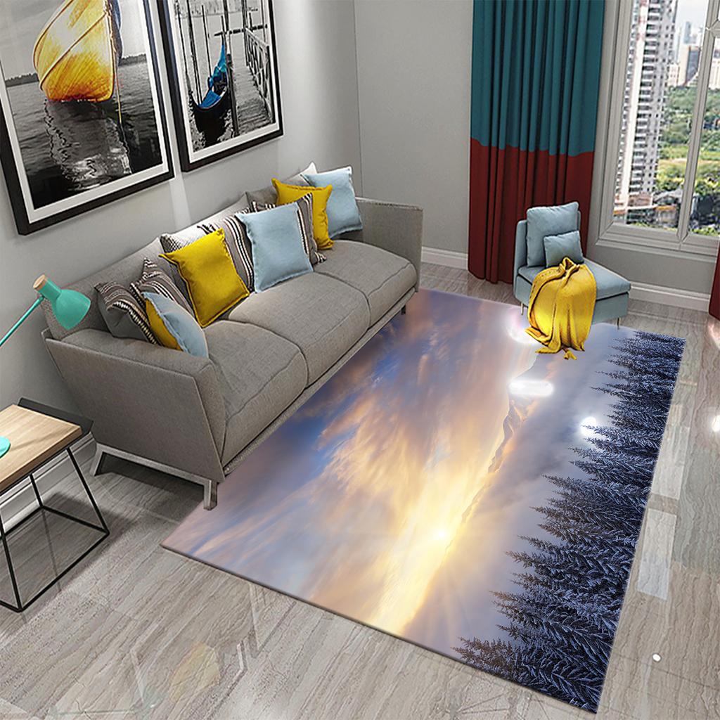 White Snow View Carpet Doormat Anti Slip Mat for Bathroom Kitchen Entrance Rugs Christmas Decor Bedroom Living Room Floor Carpet