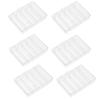 6pcs 5 Grid Compartment Fishing Lure Box Clear PVC Bait Storage Case  For Fishing Gear