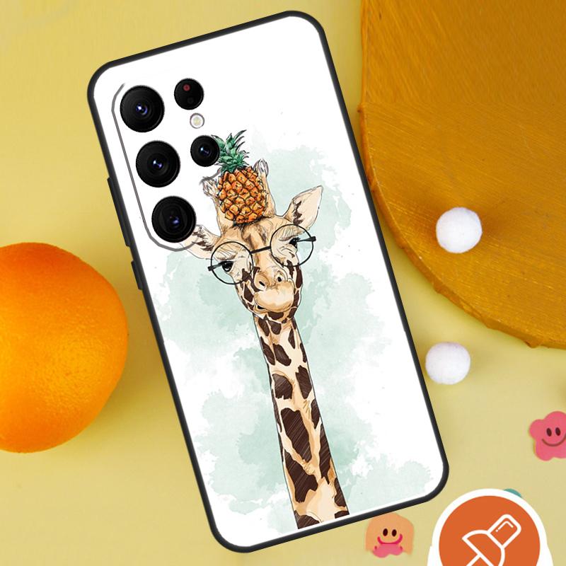 Cute Cartoon Animal Giraffe Phone Case For Samsung Galaxy S25 Ultra S24 S22 S21 Ultra S9 S10 S20 Plus S23 FE Funda Cover