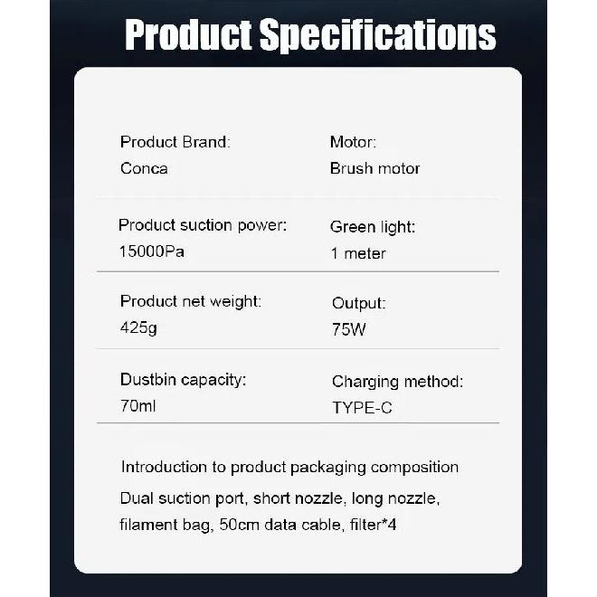 Car Smart 5in1 Portable Super Mini Wireless Handheld Vacuum Cleaner. 5in1 Smart Portable Car Vacuum Cleaner