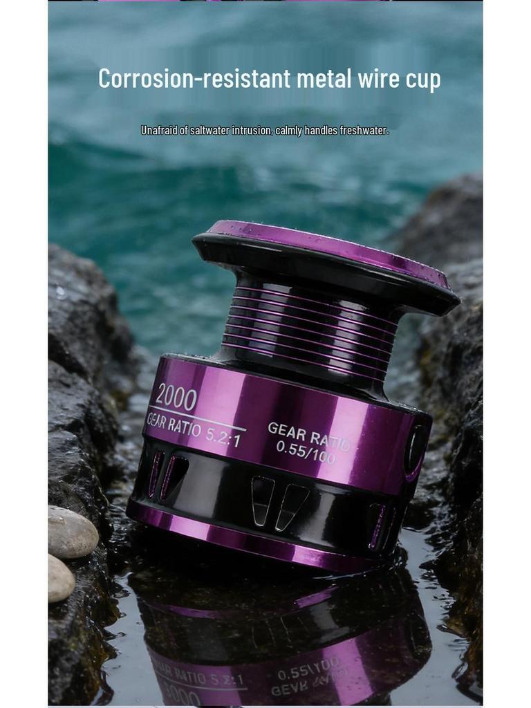 Long-Casting Full Metal Spinning Reel with Slanted Spool for Cross-Border Fishing