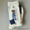 Trendy Little Bear Mid-Calf Women's Cotton Socks for Spring and Autumn
