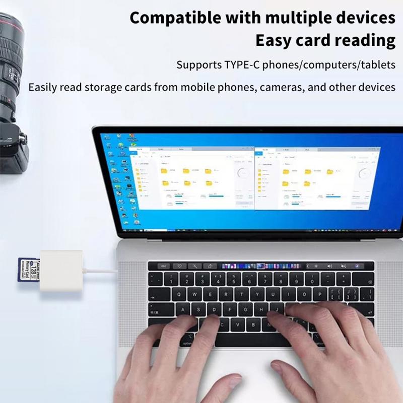 Adaptor 3in1 Otg pentru iluminare tip C la cititor de carduri USB Tf Sd pentru Macbook Apple Iphone Huawei Xiaomi Camera foto Convertor de date