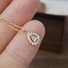 18K Gold-Plated S925 Sterling Silver Water Drop Zircon Pendant Necklace, Japanese Retro Style