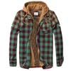 Men's Clothing European and American Autumn and Winter Thickened Cotton-padded Plaid Long-sleeved Loose Hooded Jacket