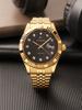 1pc Quartz Watch with Calendar Display Dial Set with Diamonds and Textured Design Fashionable Jewelry Accessories Dual Calend