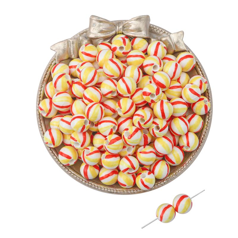 

2 шт. керамические фарфоровые бусины ручной работы, полосатые бусины с ручной росписью, круглые бусины-разделители для DIY, ожерелья, браслета, ювелирных изделий, аксессуары для рукоделия