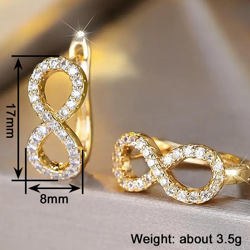 Xiaomi Huitan Women Hoop Earrings Eight Shaped Luxury Party Lady Accessories Inlaid Shining CZ Charming Wedding Jewelry Elegant Gift