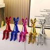 Long Ear Bunny Figurine Colorful Sitting Rabbit Statue Animal Sculpture Home Office Desktop Car Dashboard Decoration