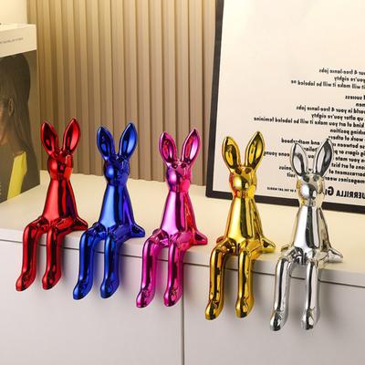 Langohriger Hase Figur Bunt Sitzende Kaninchen Statue Tierskulptur Heim Büro Schreibtisch Auto Armaturenbrett Dekoration