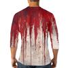 Men's Halloween Print Raglan Dralan Three-quarter Sleeve Casual Top