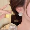 New Elegant Hollow Flower Earrings Trendy Irregular Imitation Pearl Earrings For Women Party Wedding  Jewelry Girls Gifts