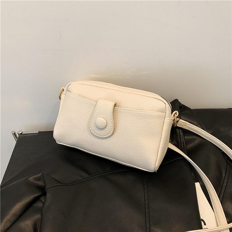 Candy Color Korean Style Soft Surface 2023 Fashion Winter Casual Solid Color Single Shoulder Crossbody Small Square Bag Women Black