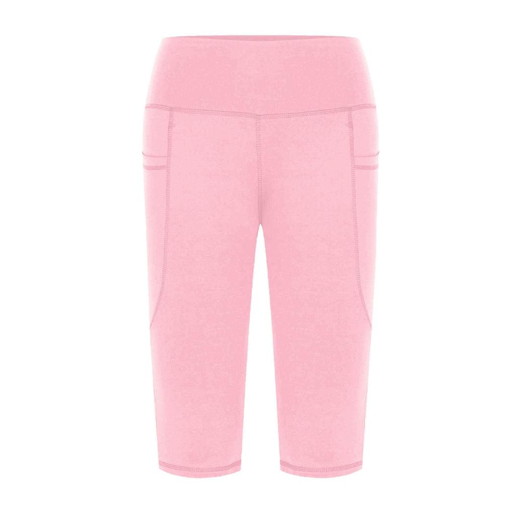 2025 Summer Women's Solid Color Pocket Yoga Capri Pants