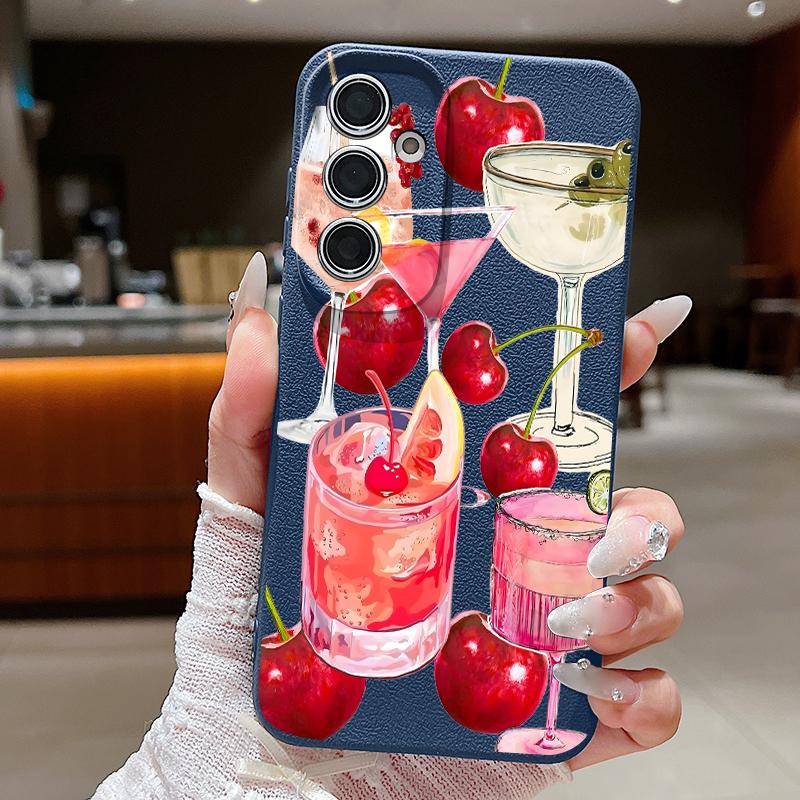 Lovely Cherry Fruits Print Case For Samsung A18 A57 A37 A17 A56 A36 A26 A16 A55 A35 A25 A15 A54 S21 FE S22 S23 S24 Plus S25 S26 Ultra Soft Cover