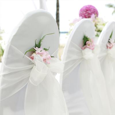 10PCS Bow Decoration Organza The Wedding Centre Ribbon Wedding Banquet Gauze Hotel The Back Of A Chair Wedding 18x275 Cm