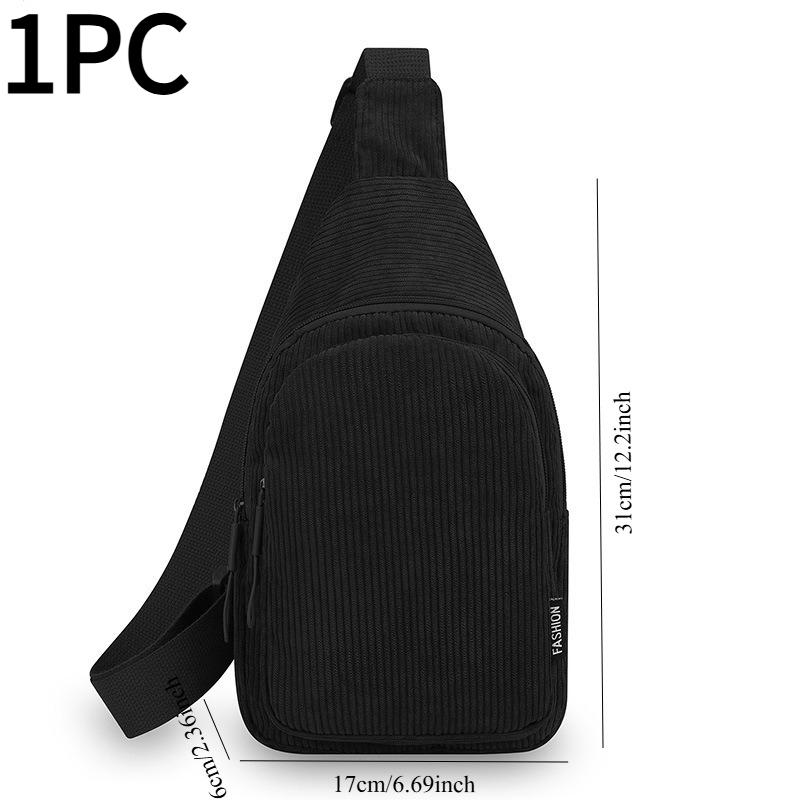 1 Stück Retro-Corduroy-Brusttasche neue lässige und leichte Umhängetasche trendige Mode einfache College-Studenten-Brusttasche