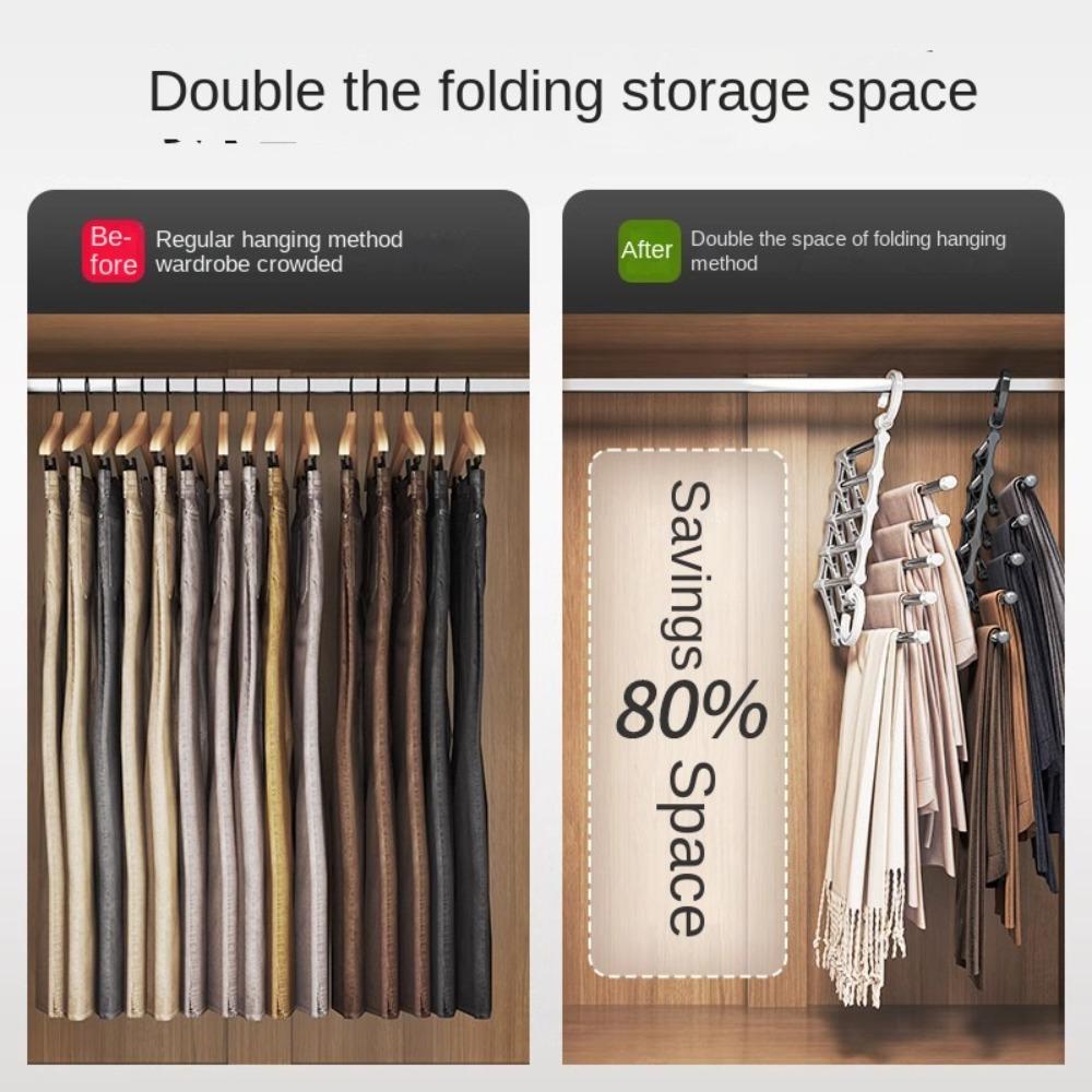 Foldable Pants Rack Closet Organizer Closet Trouser Racks  for Pants Jeans Leggings Trousers Skirts