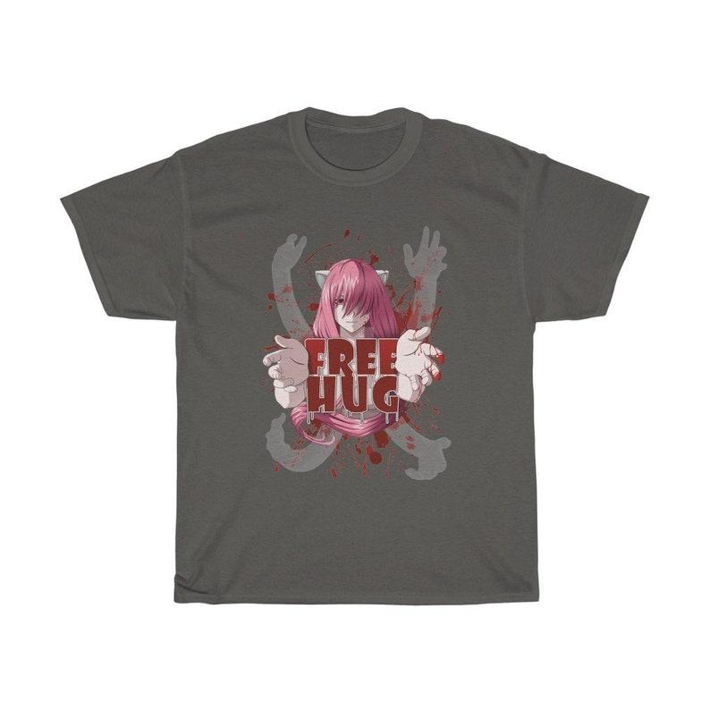 Elfen Lied Lucy Nyu Free Hugs Grafik T-Shirt Unisex Diclonius Königin Anime Streetwear Fan Geschenk Damen und Unisex T-Shirt