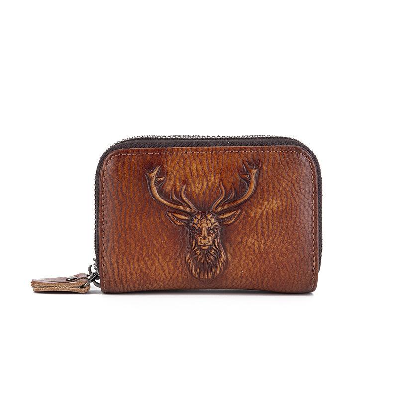 New Genuine Pickup Bag with Soft Cowhide Accordion Coin Purse, Large Capacity, Multiple Card Slots, Women's Card Clip, Double-layer ID Card Holder