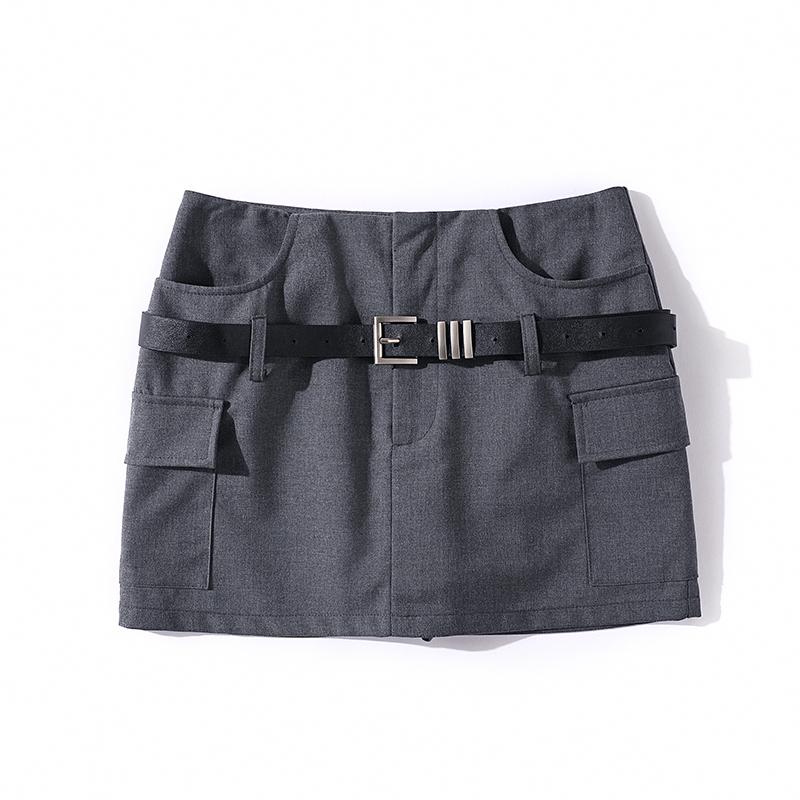 

Серый костюм, шорты, юбка, женская летняя тонкая высокая талия, тонкие мини-юбки на бедрах, модная одежда в Корейском стиле в стиле ретро, ​​женская одежда Y2k 3XL серый