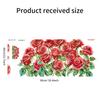 Romantic Red Roses and Green Plants Wall Sticker for Valentine Day Home Decor Bedroom Hallway Entrance