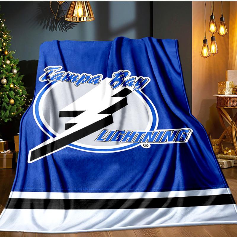 Bay Lightning Hockey Blanket Flannel Throw for Sofa, Indoor, Camping, Living Room, Office, Chair, And Bed Soft Birthday Gift