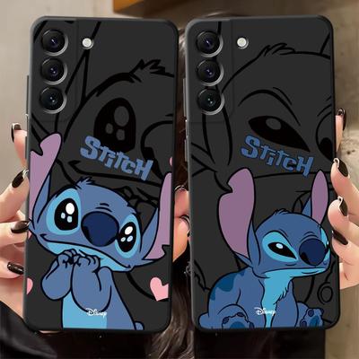 Kreslený Disney Stitch Černý Měkký Kryt Pouzdro na Telefon pro Samsung Galaxy A50 A04 A40 A16 A10 A12 A05 A20 A13 A30 A15 A06 A70 A17