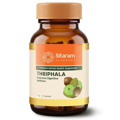 Sitaram Ayurveda Gélules Triphala | Soutient le Bien-être Digestif & l'Équilibre Intestinal Naturel | Végan | 60 Pièces.