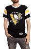 Pittsburgh Penguins Vintage Logo Męska Koszulka Czarna Żółta Biała Krótki Rękaw Codzienna Szybkoschnąca Koszulka dla Fanów Hokeja na Lodzie