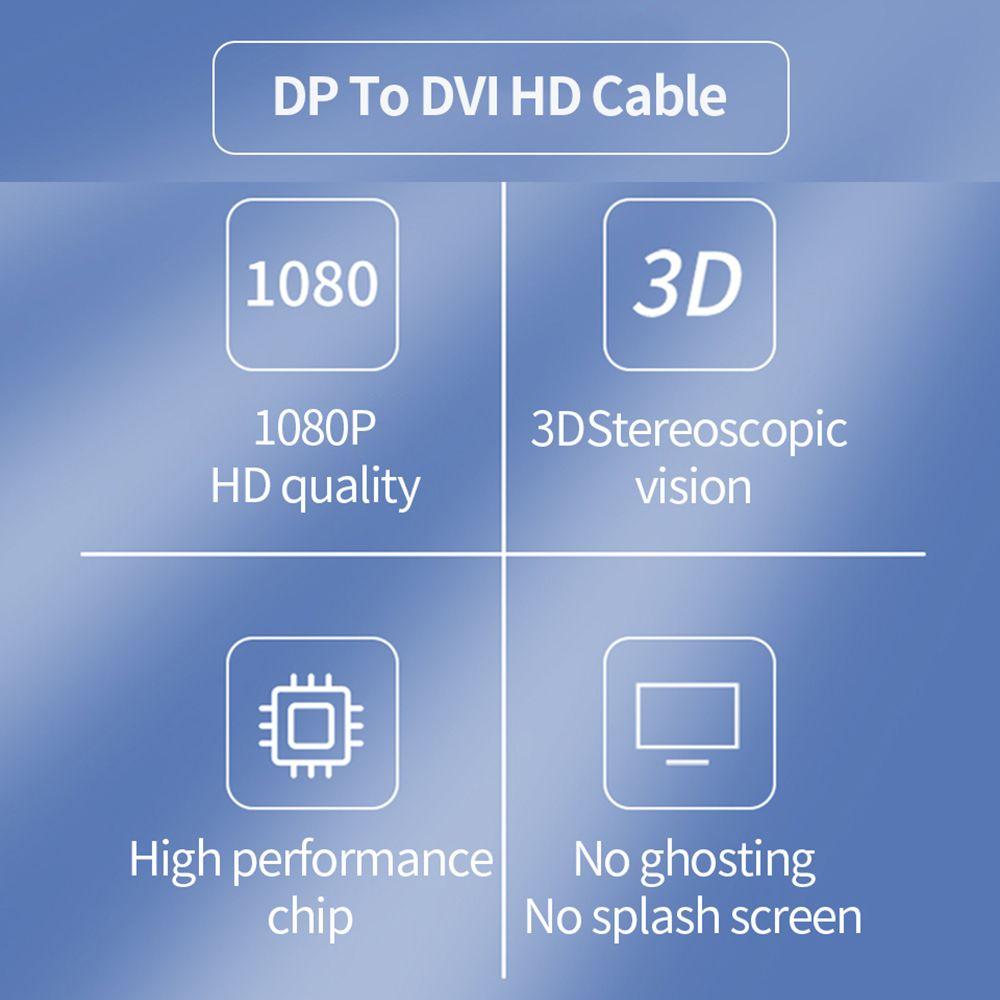 HDTV Projector Monitor DisplayPort DP to DVI Converter Adapter DP to DVI 24+1 Cable