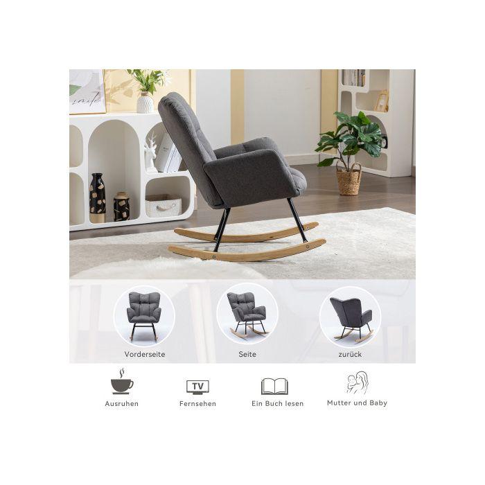Fauteuil de lit matelassé moderne de style médiéval avec coussin rembourré, gris